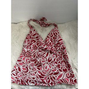 Lands’ End Womens Tankini Swim Top 8 Floral Halter